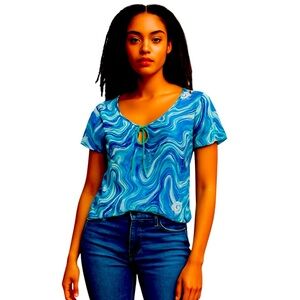 NWT Rue21 Blue Swirl Women's Top